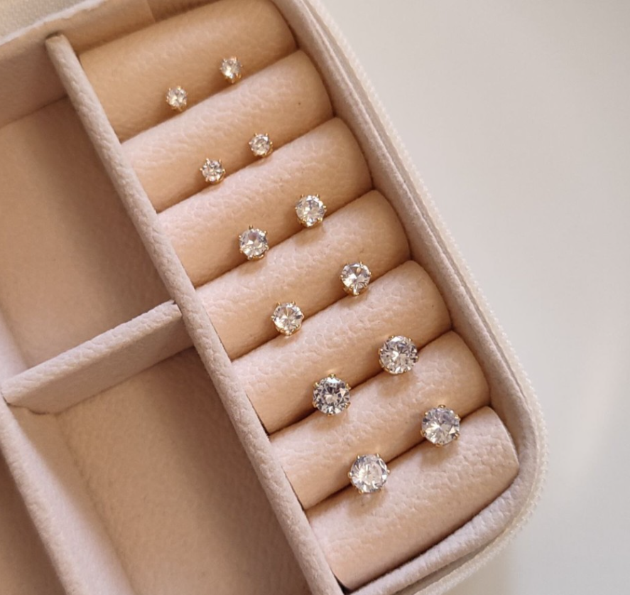  گوشواره تک نگین 